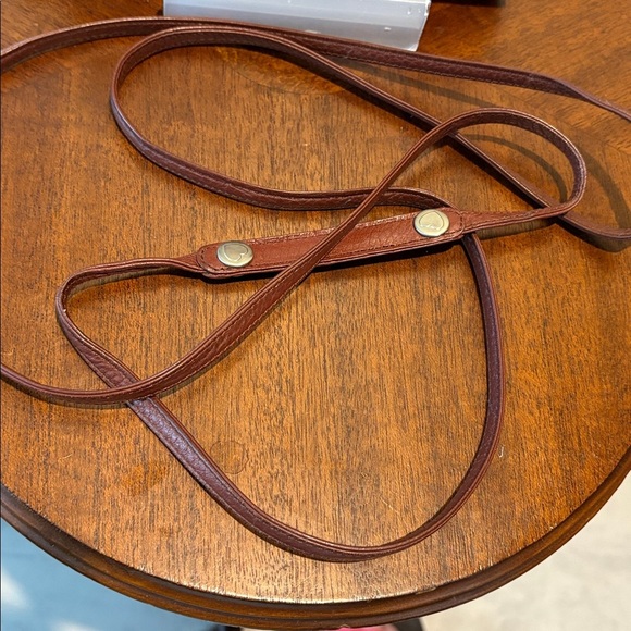 Brighton Vintage wallet on strap Crossbody bag  leather brown  Croc tooled GUC - Picture 4 of 17